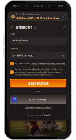 Registrarsi e depositare per giocare a Extra Chilli