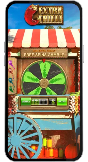 Extra Chilli Megaways ruota del Free Spins Gamble con opzione gamble o collect